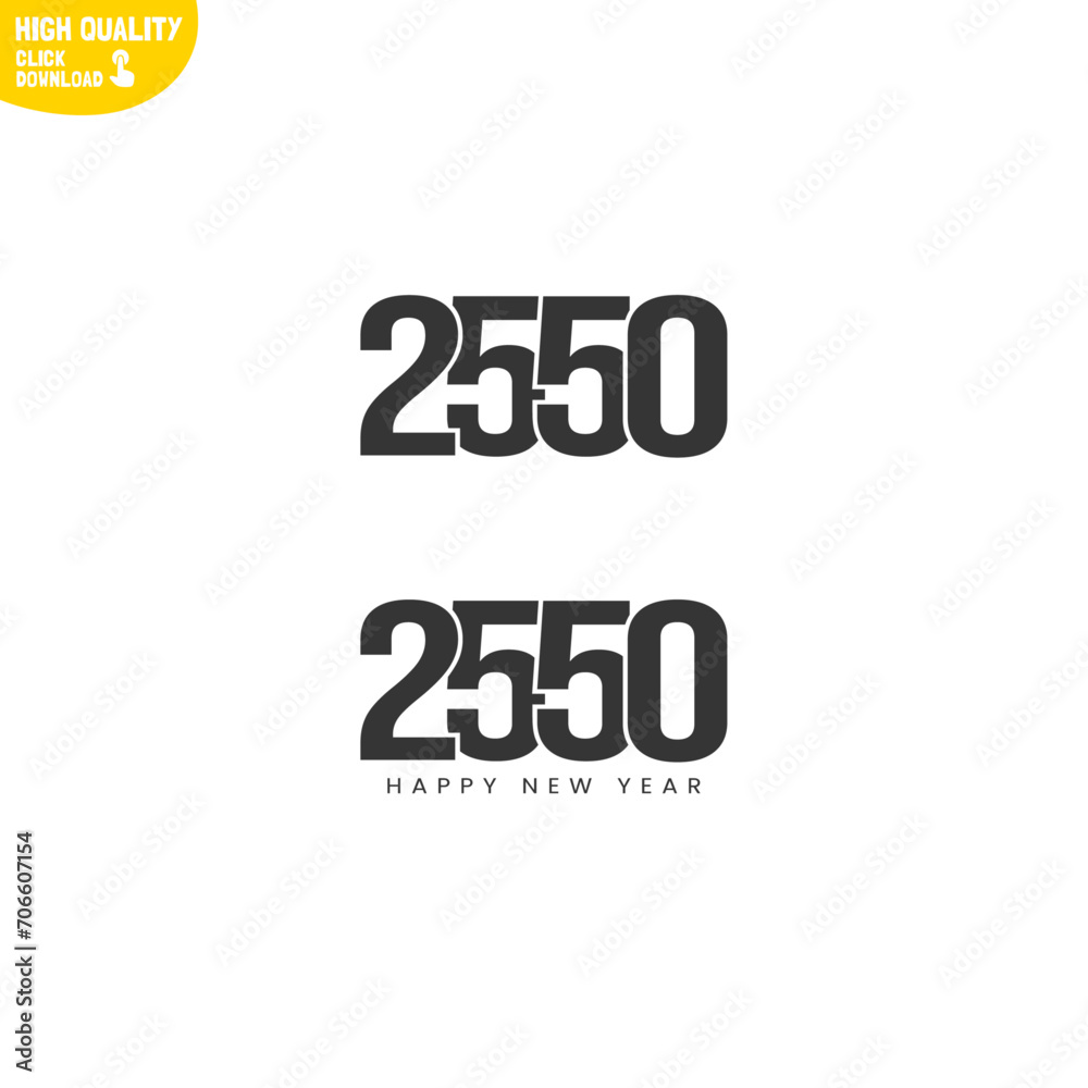 Fototapeta premium Creative Happy New Year 2550 Logo Design