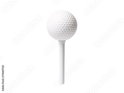 a white golf ball on a tee