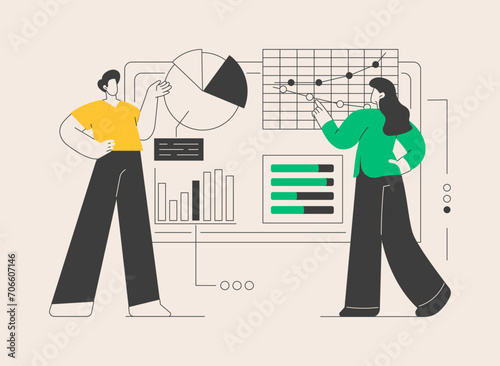 Dashboard service abstract concept vector illustration.