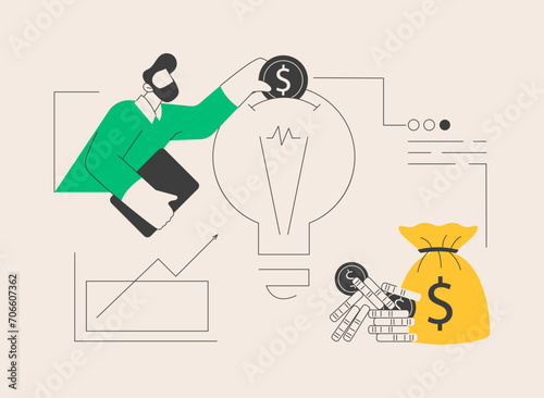 Venture investment abstract concept vector illustration.