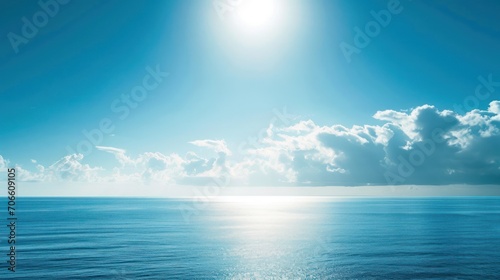 Sun Shines Brightly Over Ocean, Majestic Sunrise Reflects on the Calm Waters