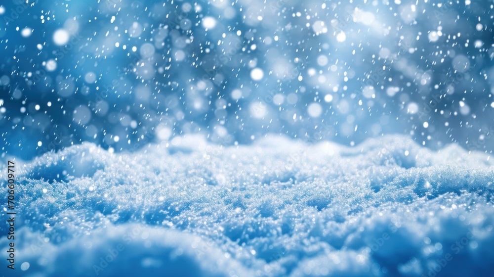 Blue Background With Snow Flakes - Winter Wonderland Frozen Theme Party Blue Background With Snow Flakes - Winter Wonderland Frozen Theme Party