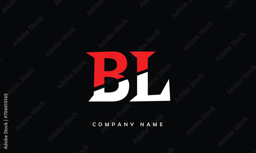 BL, LB, B, L Abstract Letters Logo Monogram BL, LB, B, L Abstract Letters Logo Monogram
