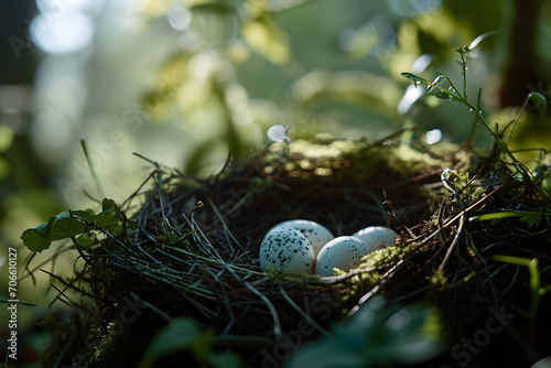 Egg i nest, wild egg laying in birds nest, birds egg, nature, birds