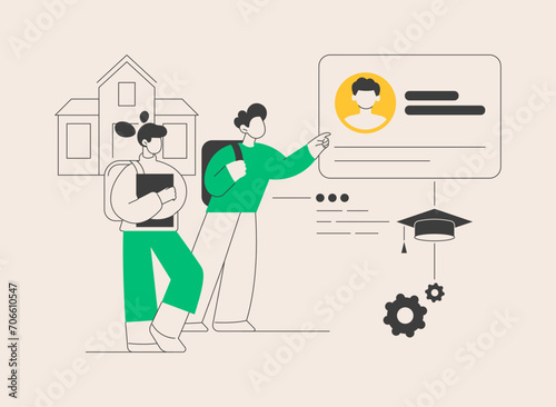 Smartcards for schools abstract concept vector illustration.