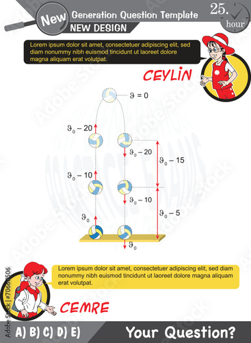 University and high school exam question form  Mathematics  physics  geometry  biology  eps  Next generation problems  two sister  speech bubble  template  experiment