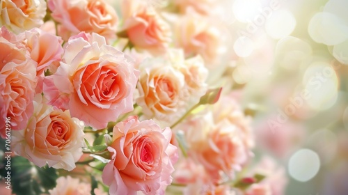 Bouquet of Pink and White Roses on a Sunny Day © FryArt Studio