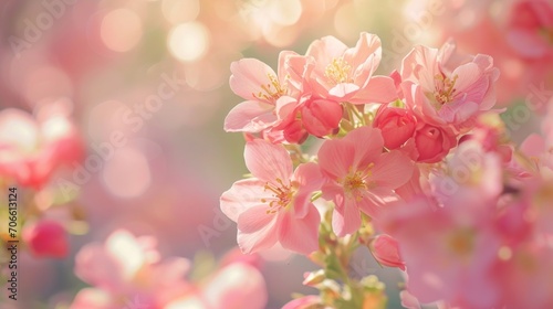 Blooming Pink Flowers  A Beautiful Bunch of Natures Delicate Blossoms