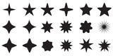Sparkle star icons set. Stars collection, Star vector icons. Black set of Stars, isolated on white  background. starburst star icon. Stars in modern simple flat style.