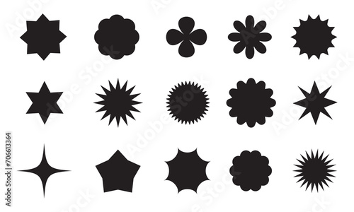 Sparkle star icons set. Stars collection, Star vector icons. Black set of Stars, isolated on white background. starburst star icon. Stars in modern simple flat style.