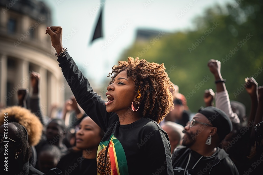 Fototapeta premium Immerse yourself in a vibrant celebration of Black culture on the occasion of Black Consciousness Day