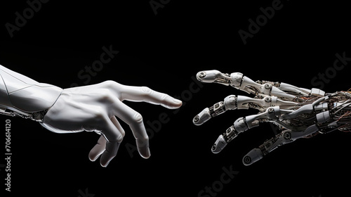 White robotic hand in captivating arm-wrestling duel exuding precision