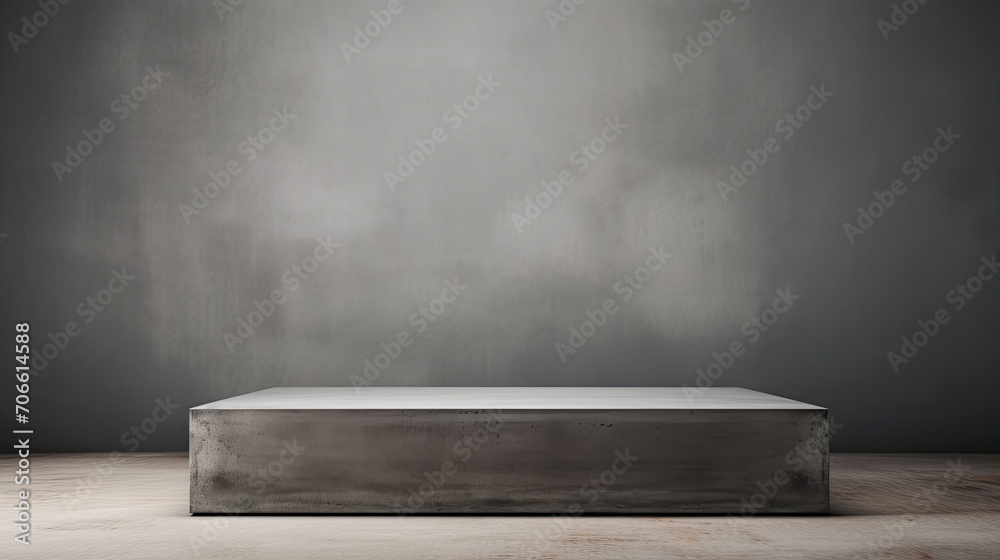 Modern concrete podium perfect for showcasing furniture gray - obrazy, fototapety, plakaty 