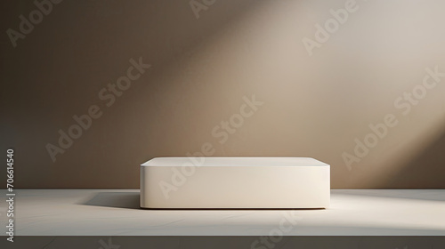 Smooth porcelain podium with understated elegance for beauty products