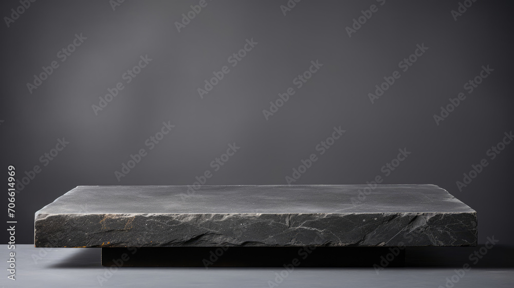 Sleek stone platform in gray suitable for minimalist decor - obrazy, fototapety, plakaty 