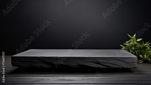 Sleek basalt podium minimalist for showcasing home decor