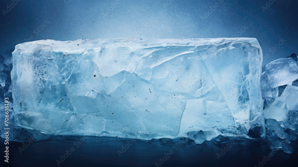 Glacial ice block blue hues for skincare with cooling effect Glacial ice block blue hues for skincare with cooling effect