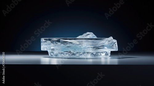 Transparent glacial podium ideal for elegant beverage presentation