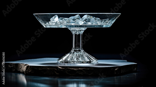 Crystal-clear glacier ice pedestal modern elegance ideal for luxury glassware