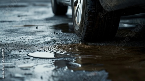 Mechanical Malfunction Sign: Oil leakage under the car