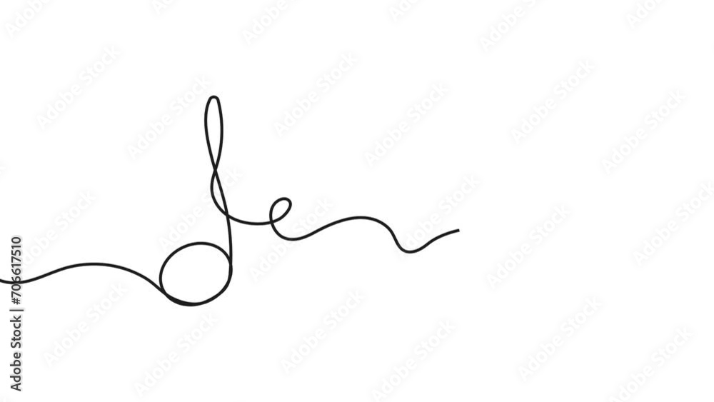 Musical note in continuous line style. Audio message motion. Classic music symbol in linear minimalist style. Musical note in continuous line style. Audio message motion. Classic music symbol in linear minimalist style.