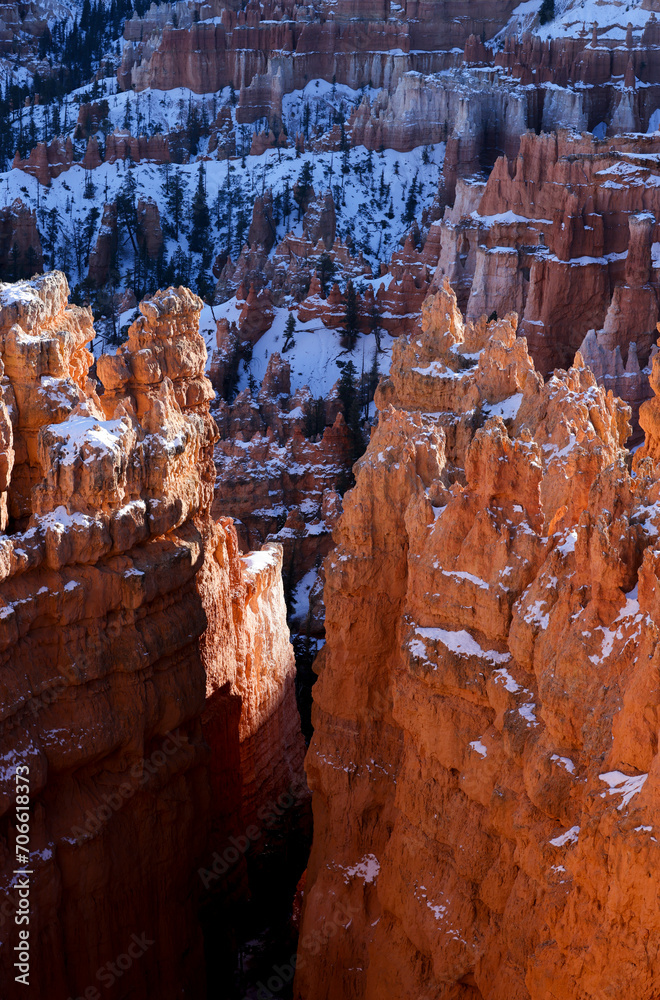 Scenic Winter Landscape in Bryce Canyon National Park Utah Scenic Winter Landscape in Bryce Canyon National Park Utah