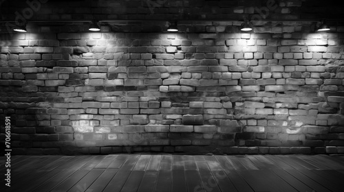 Background texture of empty grey brick wall.  Brick wall background.