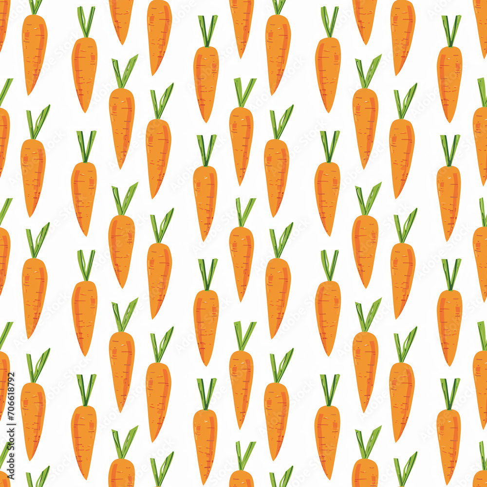 Fototapeta premium Carrots seamless pattern. Can be used for gift wrapping, wallpaper, background