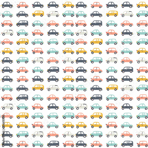 Cars seamless pattern. Can be used for gift wrapping, wallpaper, background