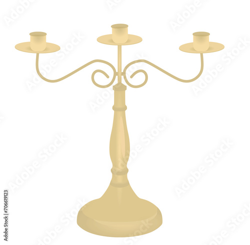 Classic candle holder. vector illustration