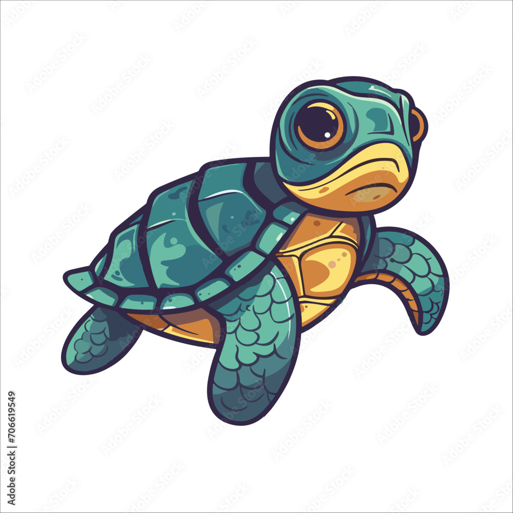 Obraz premium cartoon turtle animal vector element template