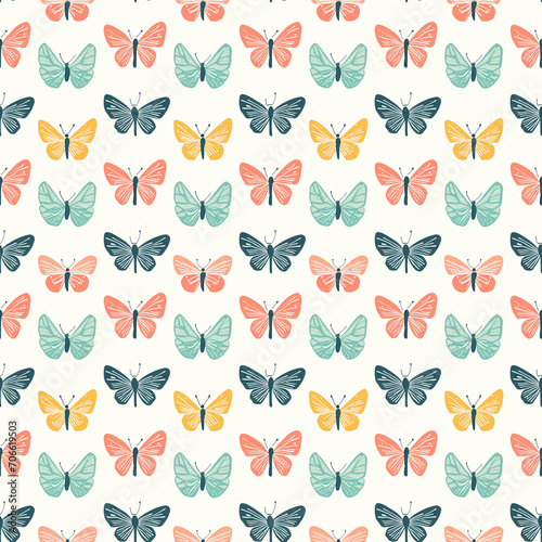 Butterflies seamless pattern. Can be used for gift wrapping  wallpaper  background