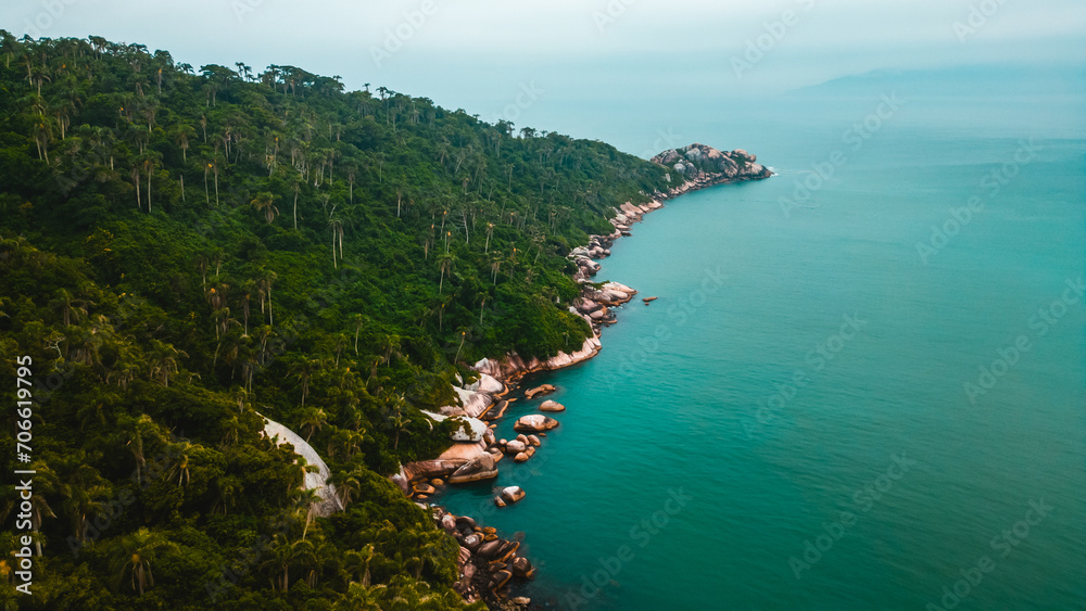 Obraz premium Paraíso Tropical Ilha do Campeche Praia SC Paisagem Caribe Água Sul Turismo Atlântico Florianópolis Floripa Santa Catarina Verão Diversão Natureza Ar Livre Oceano Mar Barcos Mergulho Viagem Drone
