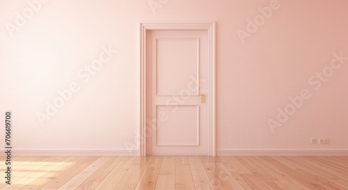 Simple Empty Room With Central Door