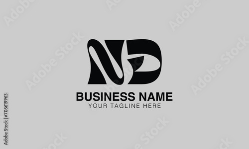 ND N nd initial logo | initial based abstract modern minimal creative logo, vector template image. luxury logotype logo, real estate homie logo. typography logo. initials logo photo