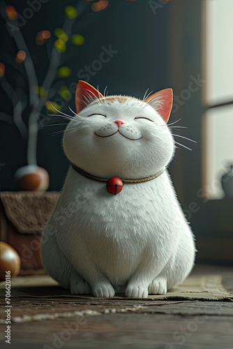 Happy white cat. © Cornelia