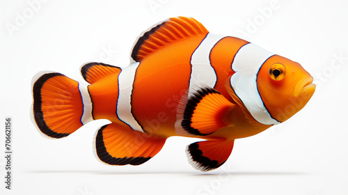 photograph clown fish isolated on white background