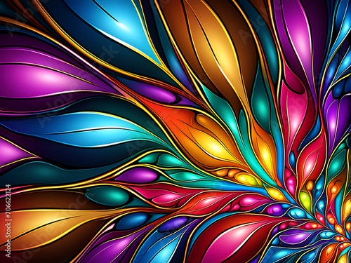 Colorful Abstract Fractal Background photo