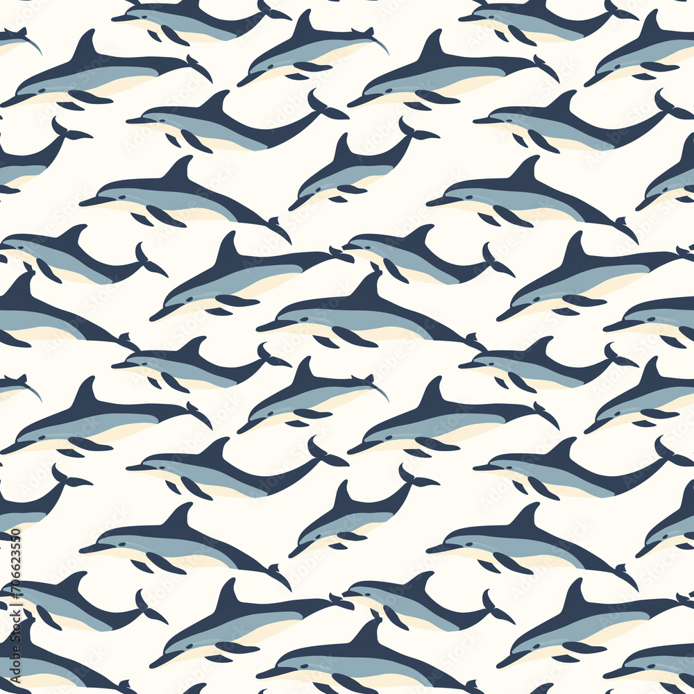 Dolphins seamless pattern. Can be used for gift wrapping, wallpaper, background Dolphins seamless pattern. Can be used for gift wrapping, wallpaper, background