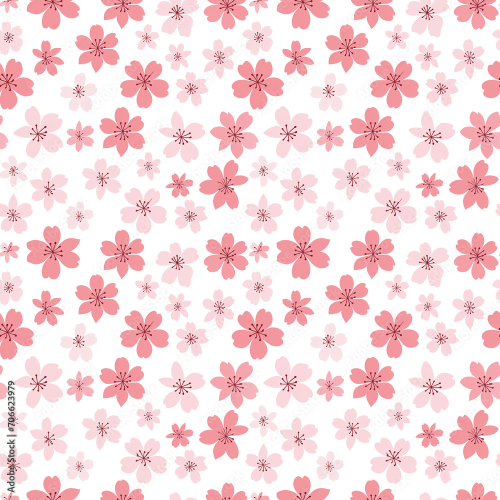 Cherry blossoms seamless pattern. Can be used for gift wrapping, wallpaper, background Cherry blossoms seamless pattern. Can be used for gift wrapping, wallpaper, background