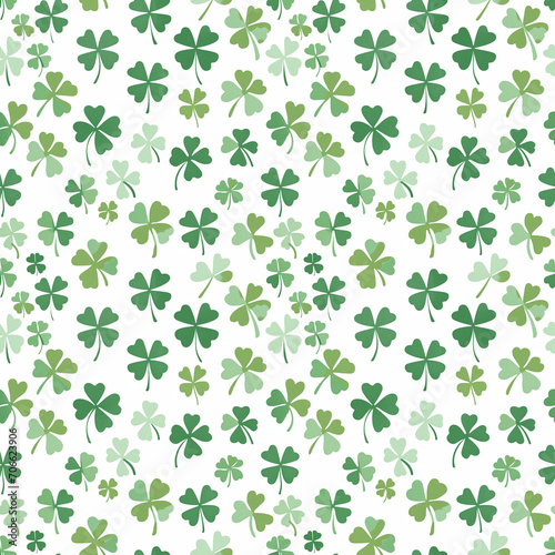 St. Patricks Day shamrocks seamless pattern. Can be used for gift wrapping, wallpaper, background