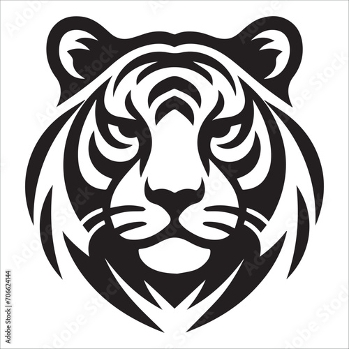 Fototapeta Naklejka Na Ścianę i Meble -  tiger head vector , tiger head black and white vector illustration