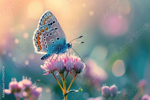 A beautiful butterfly perched on a flower Nature background