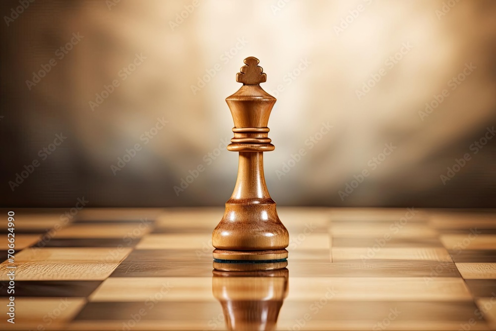 A single chess piece on a chessboard A single chess piece on a chessboard