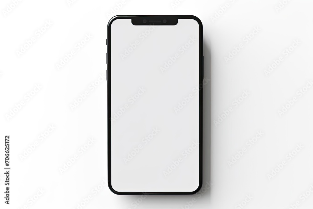A sleek Modern smartphone on a white background A sleek Modern smartphone on a white background