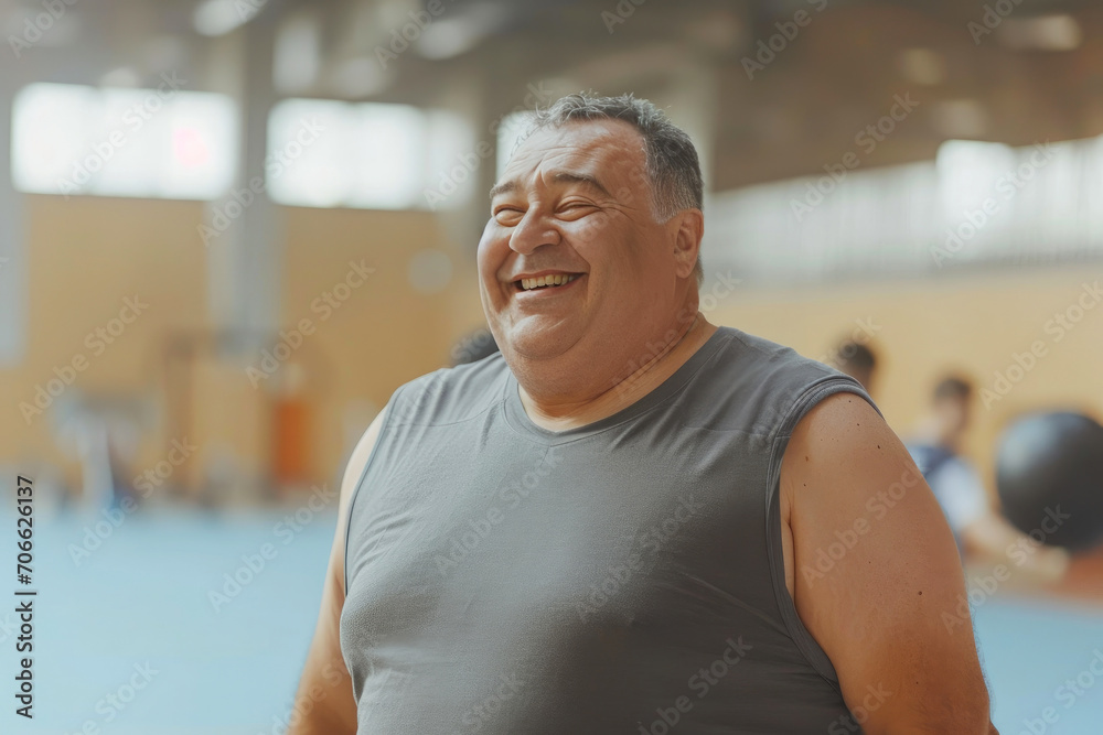 Mature Man Embracing Fitness Journey