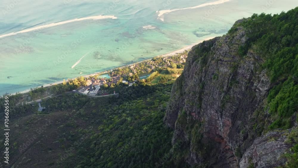 The Le Morne Brabant peninsula, the basaltic monolith of the same name and the villas of Morcellement Cambier in the far southwest, Riviere Noire district