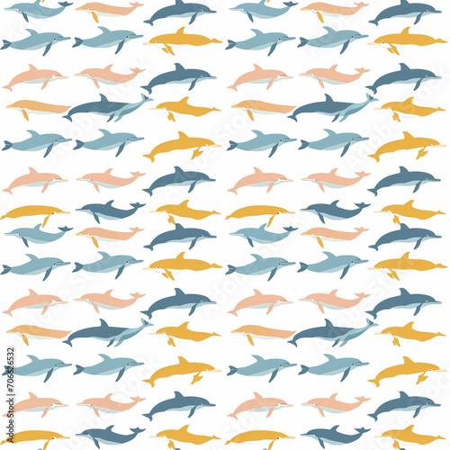 Dolphins seamless pattern. Can be used for gift wrapping  wallpaper  background