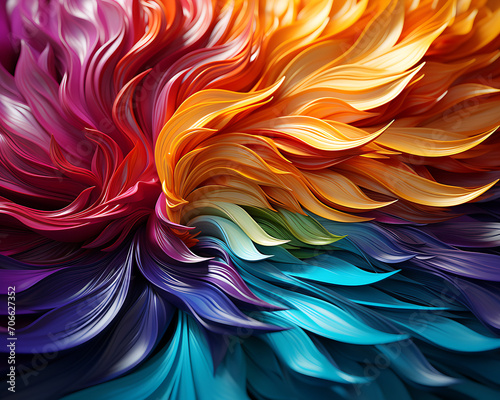 Colorful Abstract Fractal Background, hyperrealistic