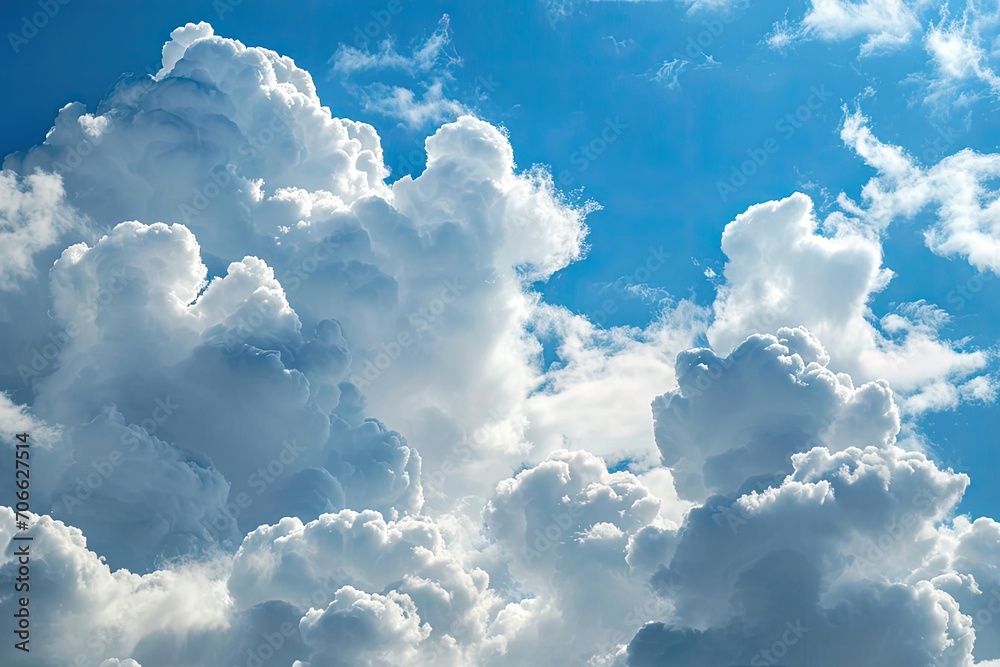 Fluffy cloud formations drifting lazily in a bright summer sky Fluffy cloud formations drifting lazily in a bright summer sky